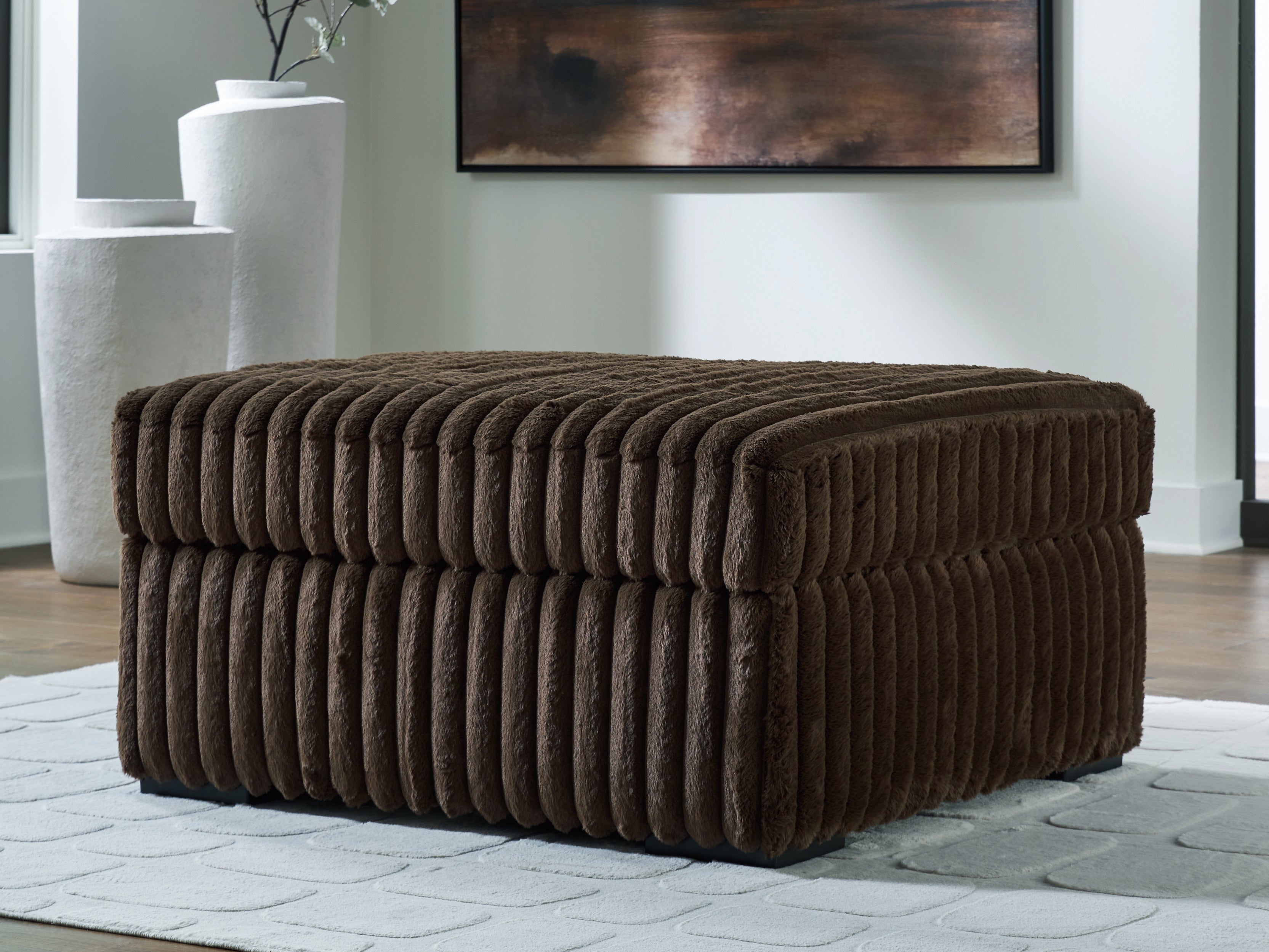 Diamond Furniture - Ashley Furniture - Midnight-Madness Living Room - Oversized Accent Ottoman / Chocolate - 9810408
