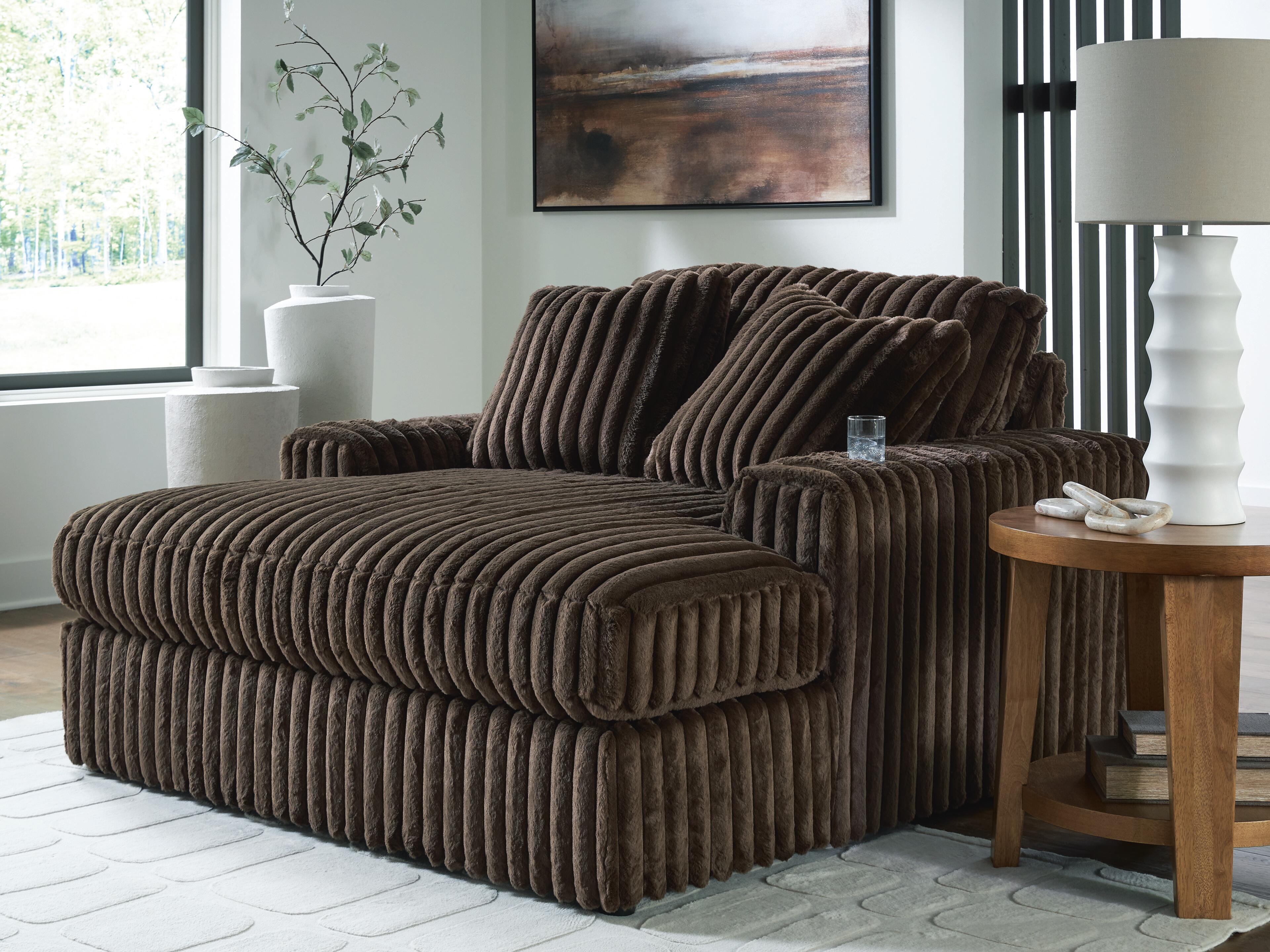 Diamond Furniture - Ashley Furniture - Midnight-Madness Oversized Chaise - Oversized Chaise / Chocolate - 9810415