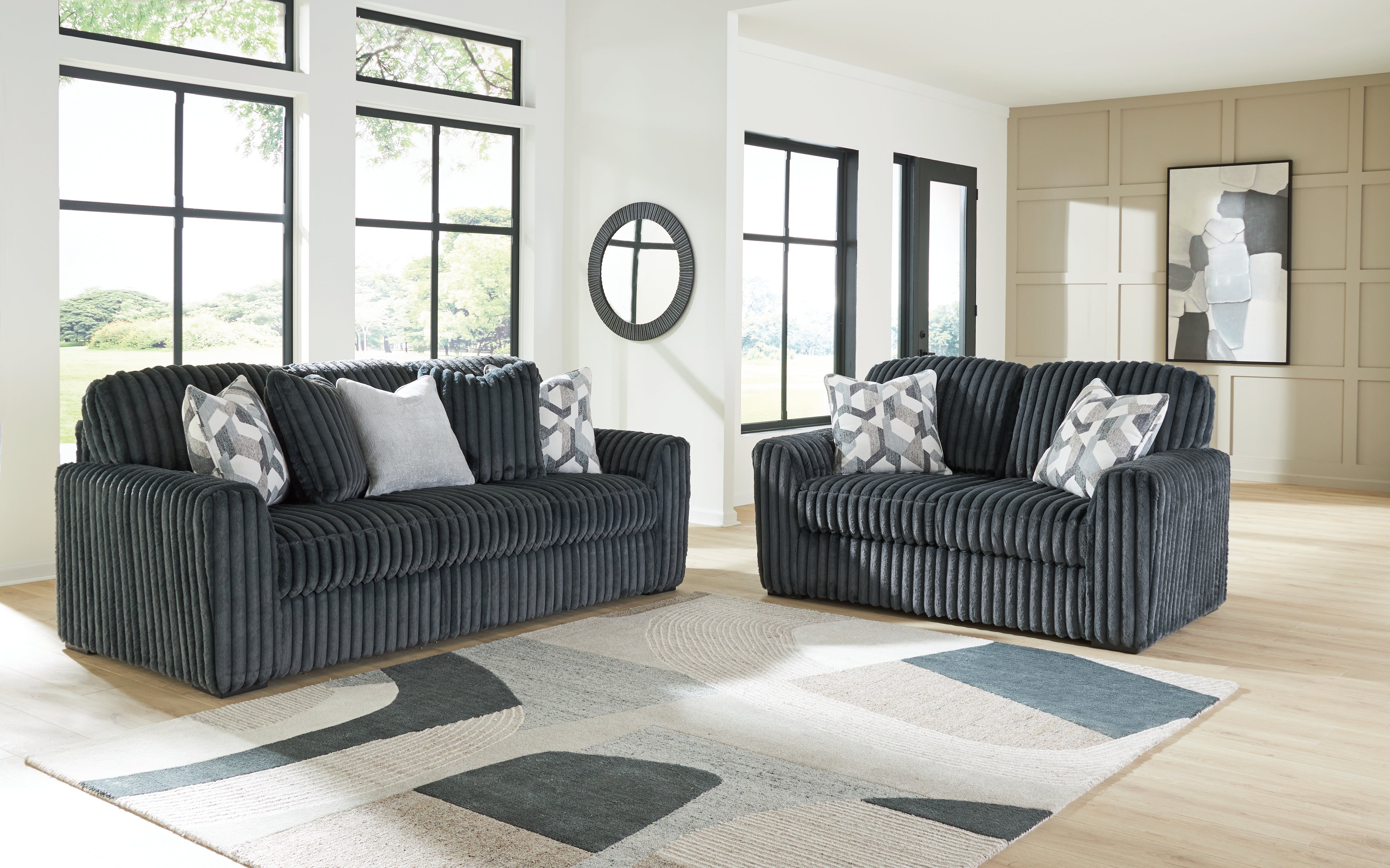 Diamond Furniture - Ashley Furniture - Midnight-Madness Sofa and Loveseat - Sofa and Loveseat - 98105U1
