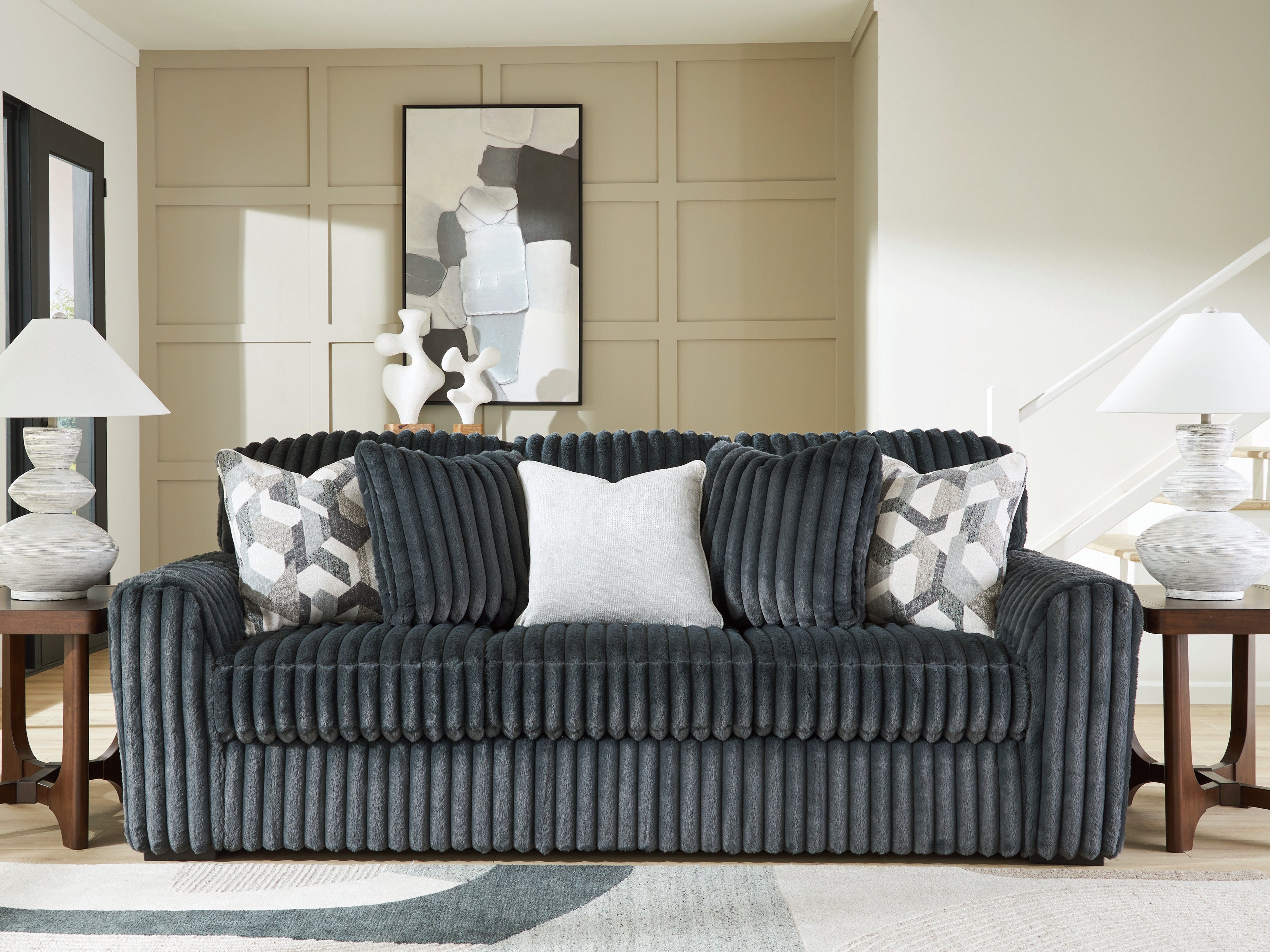 Diamond Furniture - Ashley Furniture - Midnight-Madness Sofa - Sofa / Gunmetal - 9810538