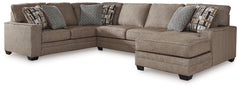 Diamond Furniture - Ashley Furniture - Cannonbrook 3-Piece Sectional with Chaise - RAF 3-Piece Sectional with Chaise / Nutmeg - 98201S1
