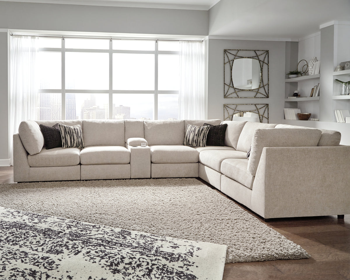 Diamond Furniture - Ashley Furniture - Kellway 7-Piece Sectional - 7-Piece Sectional / Bisque - 98707S5