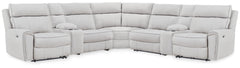 Diamond Furniture - Ashley Furniture - Social Pointe 7-Piece Reclining Sectional with Storage Consoles - 7-Piece Reclining Sectional with Storage Consoles - PC98802S34