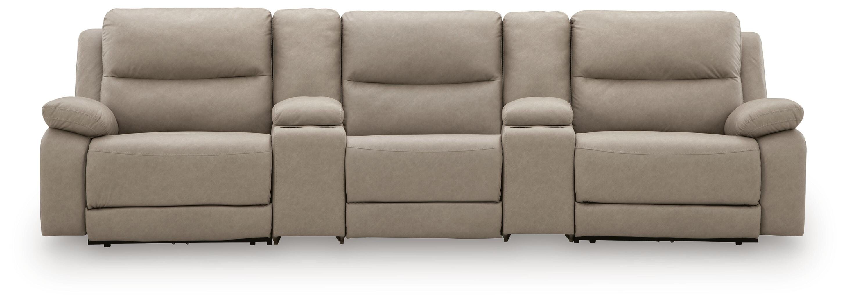 Diamond Furniture - Ashley Furniture - Narwhal Place 5-Piece Reclining Sectional with Storage Consoles - 5-Piece Reclining Sectional with Storage Consoles - PC99201S39