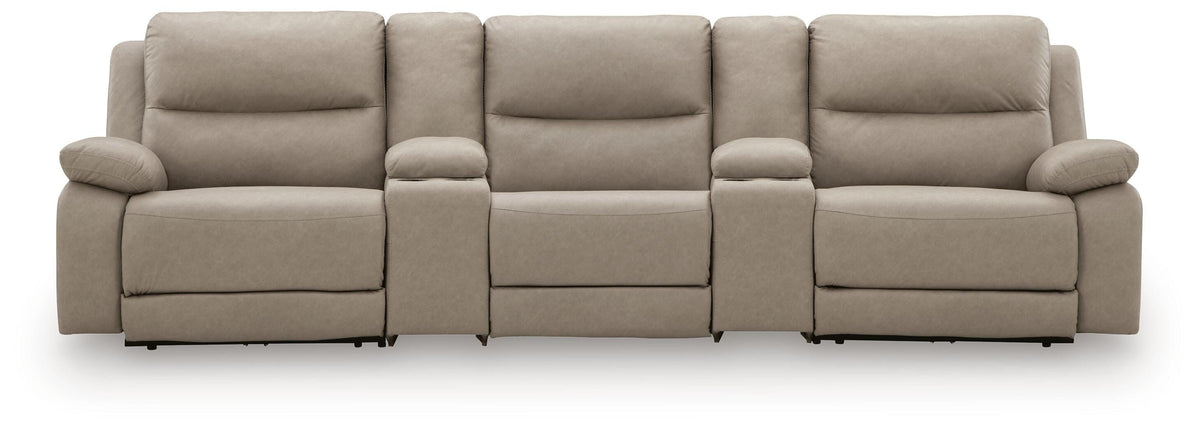 Diamond Furniture - Ashley Furniture - Narwhal Place 5-Piece Reclining Sectional with Storage Consoles - 5-Piece Reclining Sectional with Storage Consoles - PC99201S39