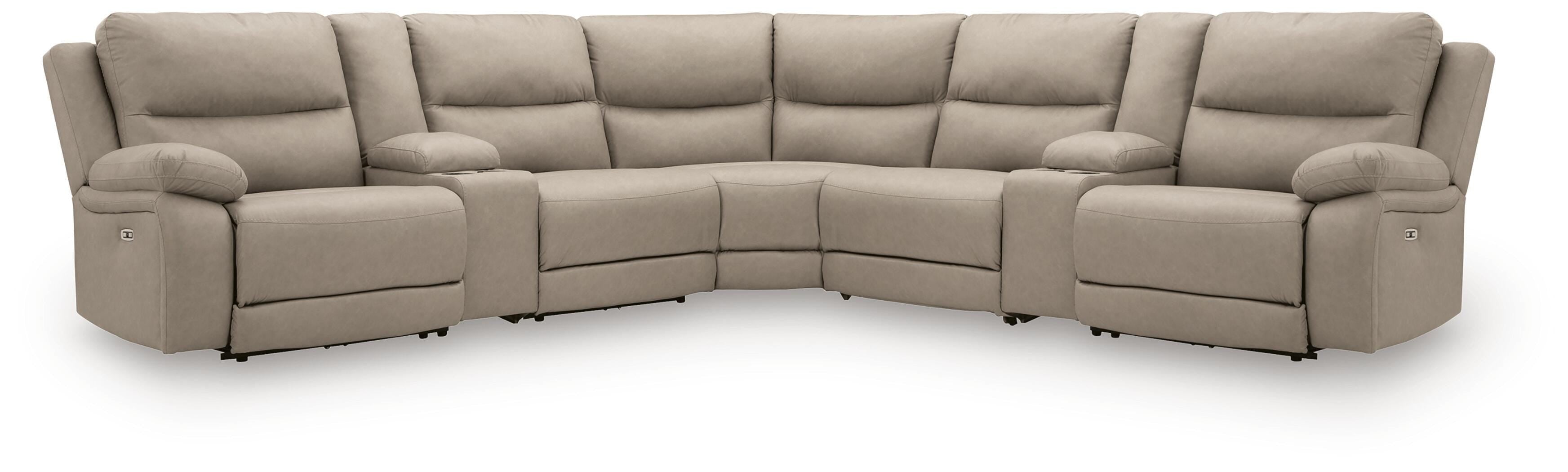 Diamond Furniture - Ashley Furniture - Narwhal Place 7-Piece Reclining Sectional with Storage Consoles - 7-Piece Reclining Sectional with Storage Consoles - PC99201S34