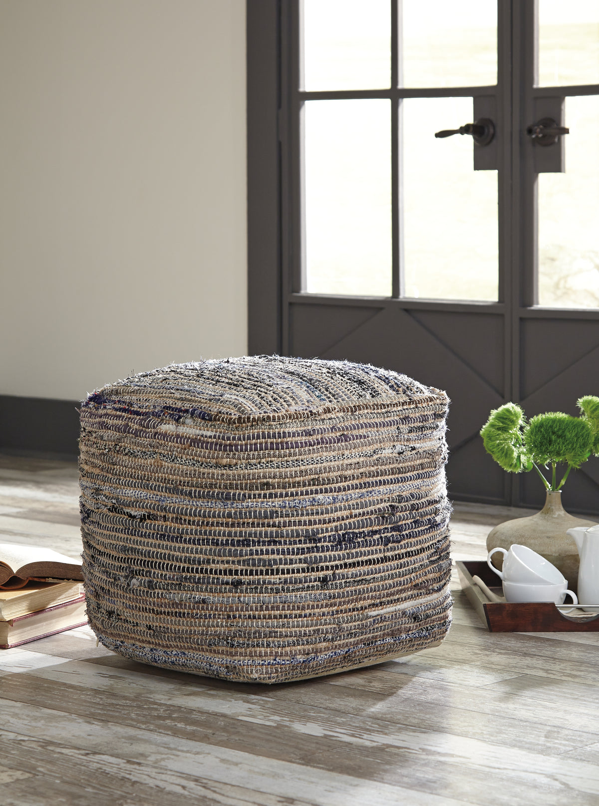 Diamond Furniture - Ashley Furniture - Absalom Pouf - Pouf / Denim - A1000550