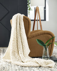Diamond Furniture - Ashley Furniture - Chaddon Throw (Set of 3) - Throw (3/CS) / Ivory - A1001060