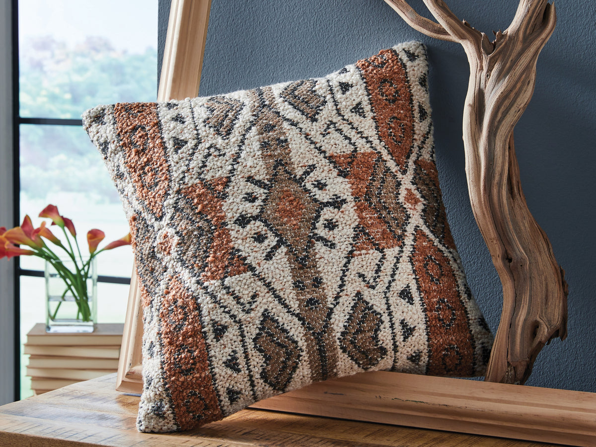 Diamond Furniture - Ashley Furniture - Kierenworth Pillows - Pillow (4/CS) / Sienna/Ivory/Black - A1001110