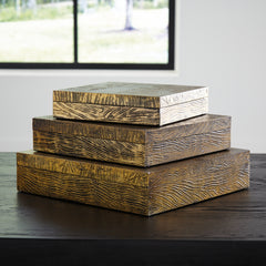 Diamond Furniture - Ashley Furniture - Keldy Box (Set of 3) - Box Set (3/CN) / Antique Brass Finish - A2000490