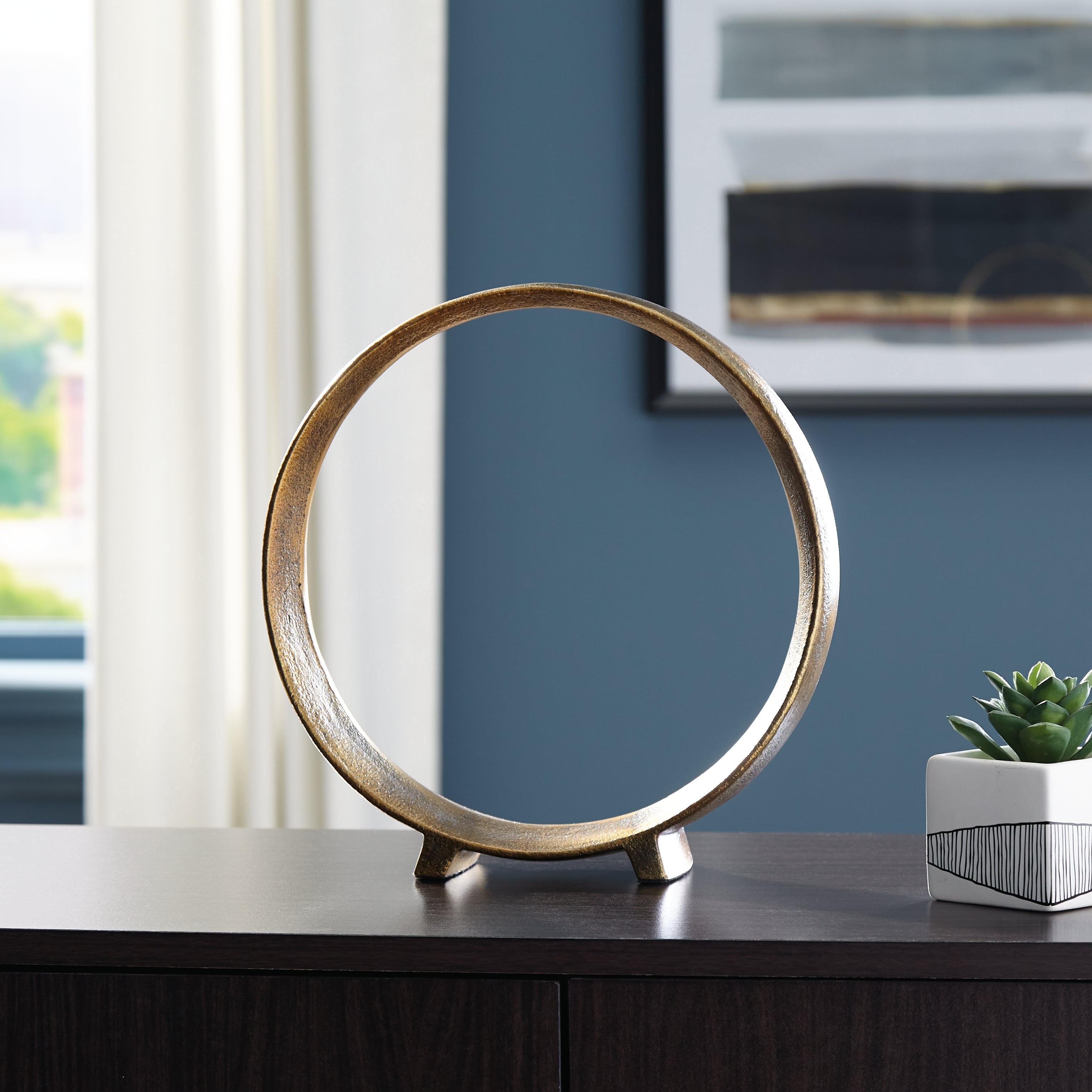 Diamond Furniture - Ashley Furniture - Ryandale Sculpture - Sculpture / Antique Brass Finish - A2000499S