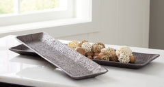 Diamond Furniture - Ashley Furniture - Garekton Tray (Set of 2) - Tray Set (Set of 2) / Pewter Finish - A2000590