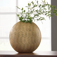 Diamond Furniture - Ashley Furniture - Iansboro Vase - Vase / Antique Gold Finish - A2000697
