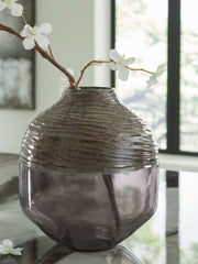 Diamond Furniture - Ashley Furniture - Harpwick Vase - Vase / Iridescent Gray - A2000725