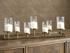 Diamond Furniture - Ashley Furniture - Wallmond Candle Holder - Candle Holder / Antique Brass Finish - A2000820