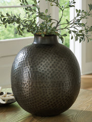 Diamond Furniture - Ashley Furniture - Woody Vase - Vase / Pewter/Gold Finish - A2000845