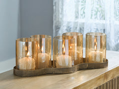 Diamond Furniture - Ashley Furniture - Evereton Candle Holder - Candle Holder / Antique Gold Finish - A2000856