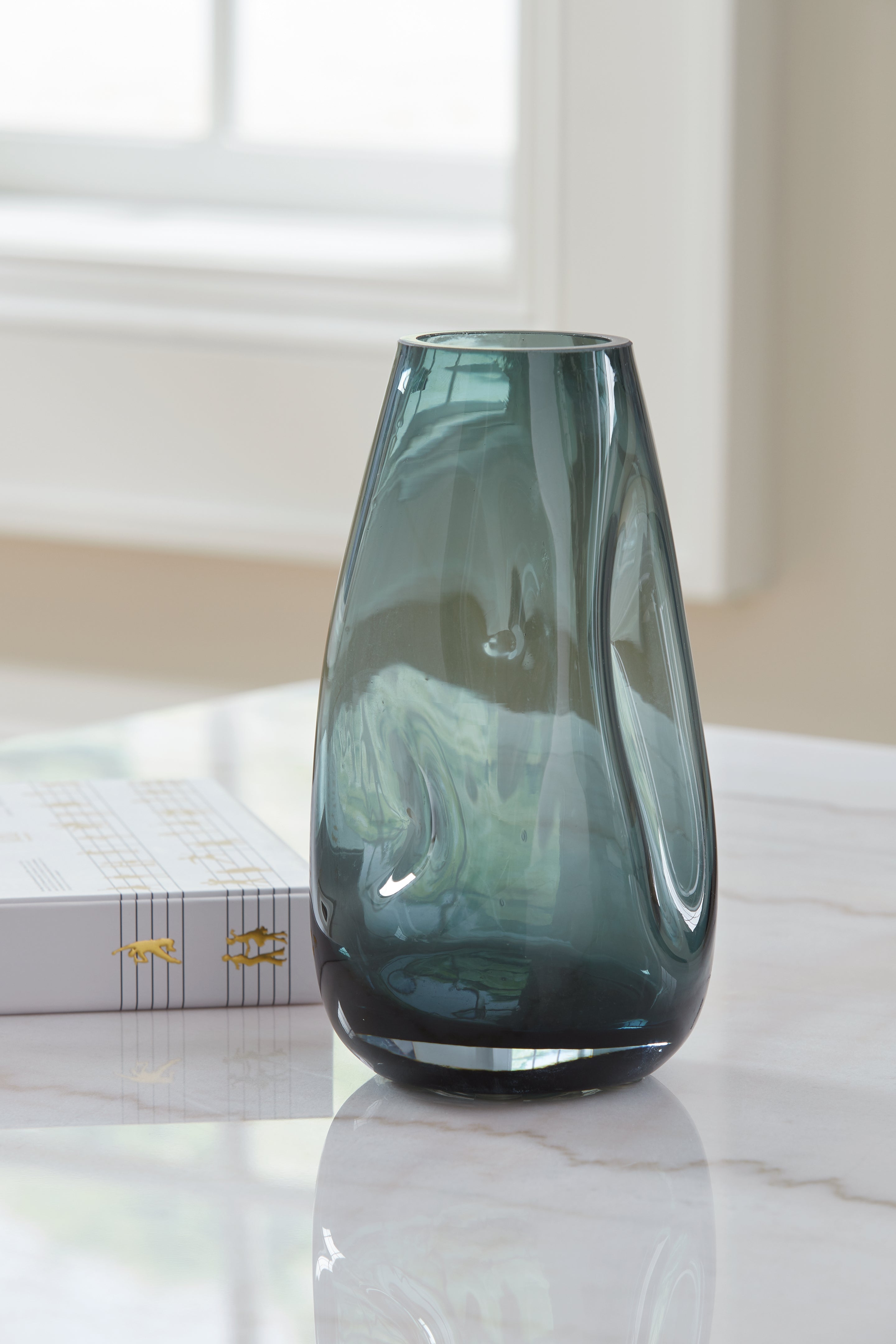 Diamond Furniture - Ashley Furniture - Beamund Vase - Vase (2/CS) / Teal Blue - A2900010