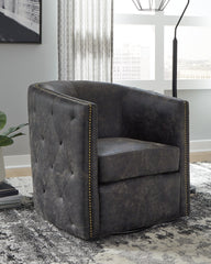 Diamond Furniture - Ashley Furniture - Brentlow Swivel Accent Chair - Swivel Accent Chair / Granite - A3000741