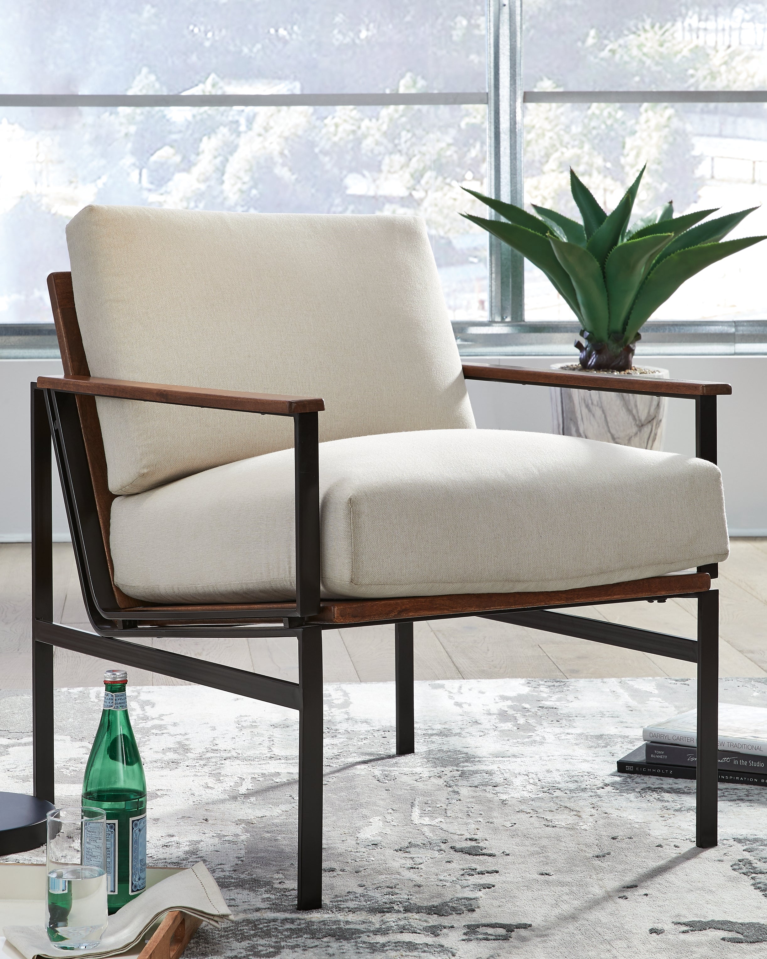 Diamond Furniture - Ashley Furniture - Tilden Accent Chair - Accent Chair / Ivory/Brown - A3000271