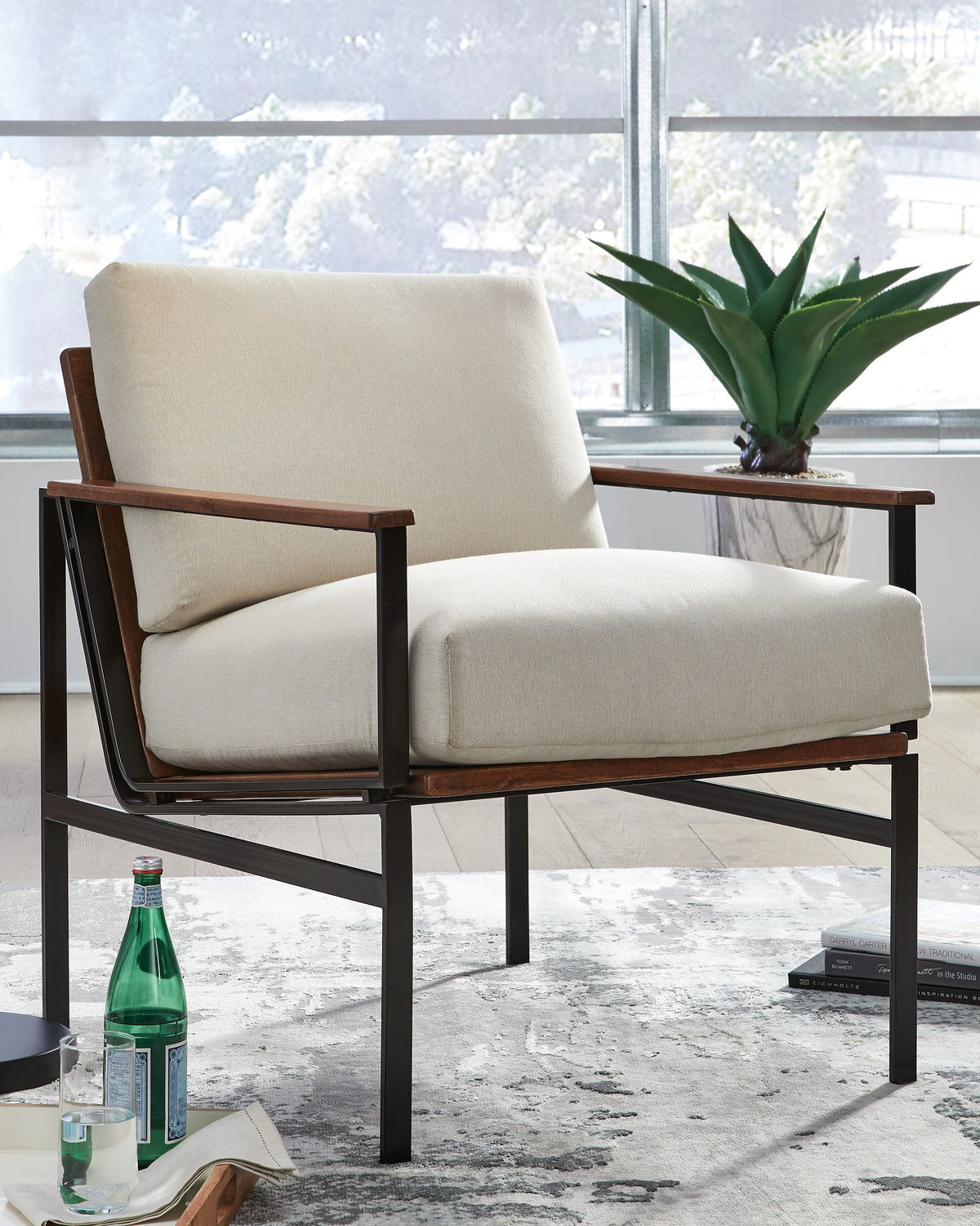 Diamond Furniture - Ashley Furniture - Tilden Accent Chair - Accent Chair / Ivory/Brown - A3000271