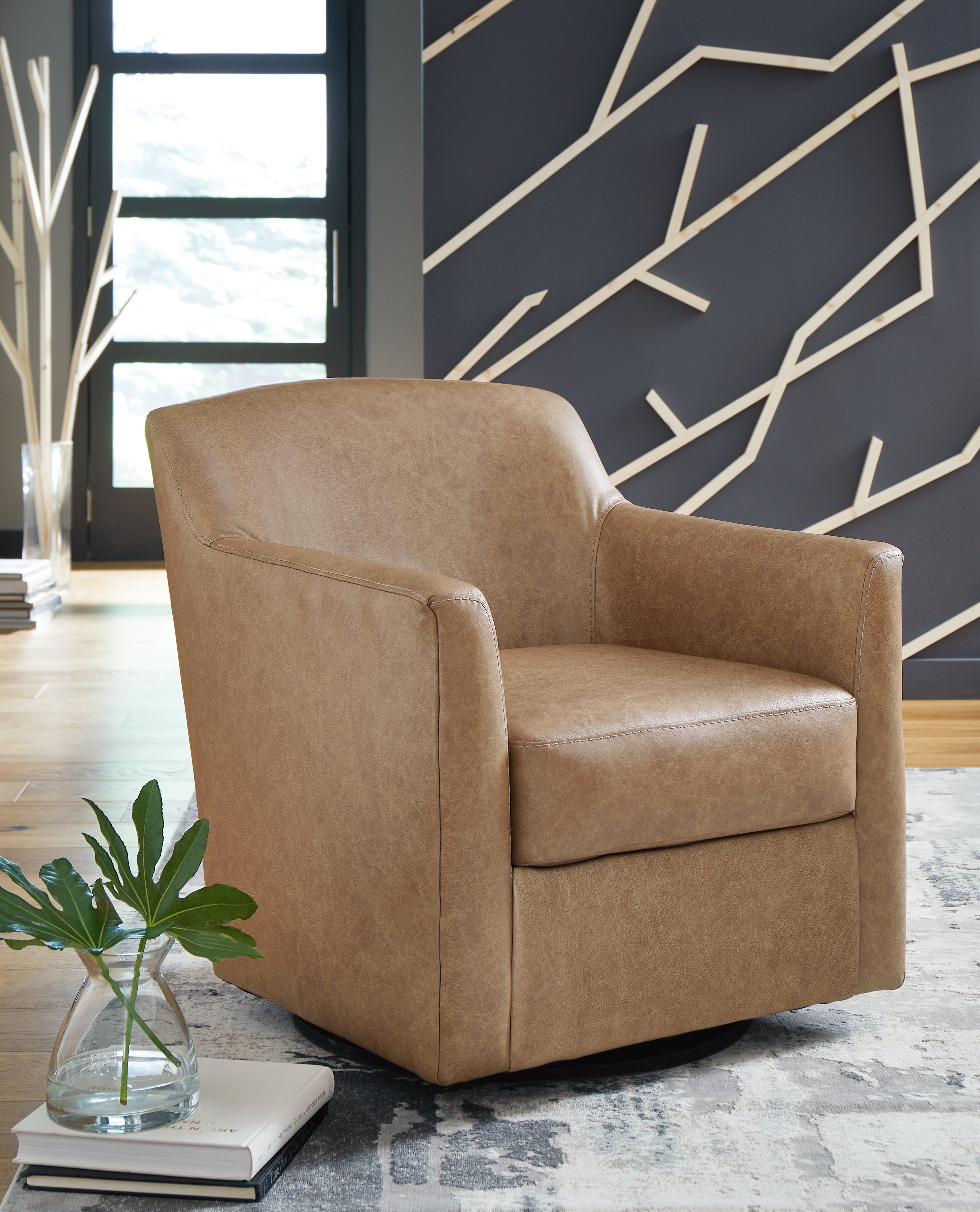 Diamond Furniture - Ashley Furniture - Bradney Swivel Accent Chair - Swivel Accent Chair / Tumbleweed - A3000323