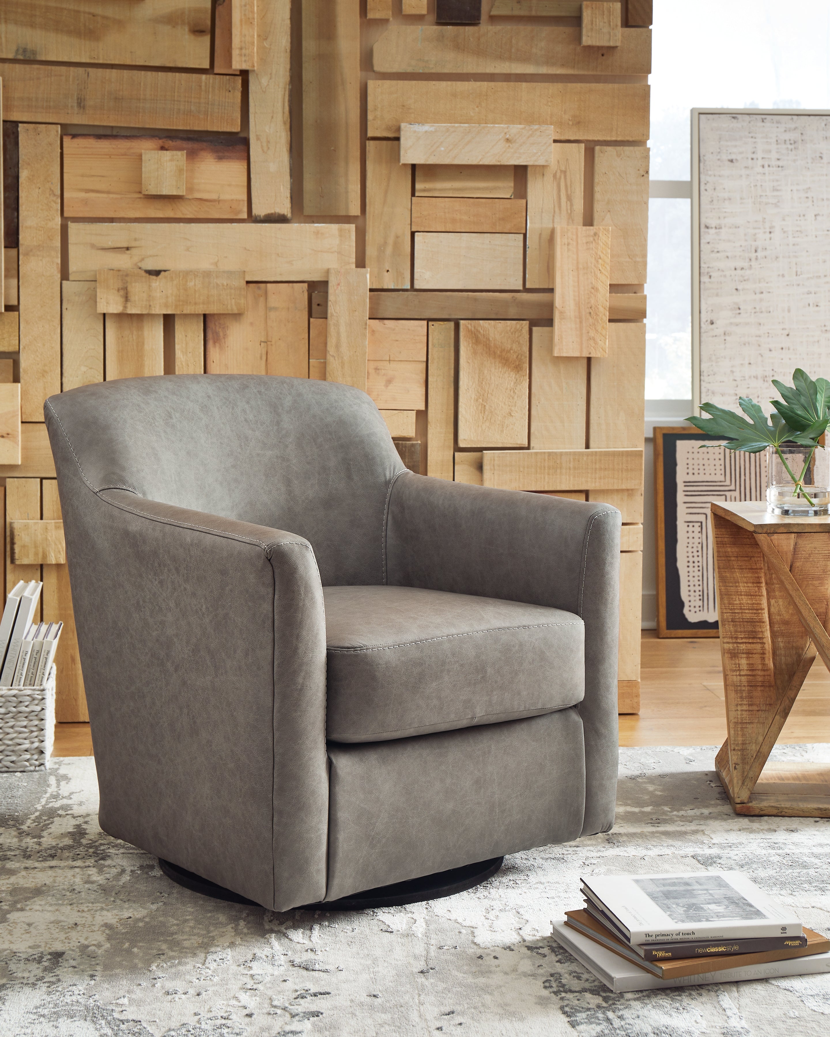 Diamond Furniture - Ashley Furniture - Bradney Swivel Accent Chair - Swivel Accent Chair / Fossil - A3000324