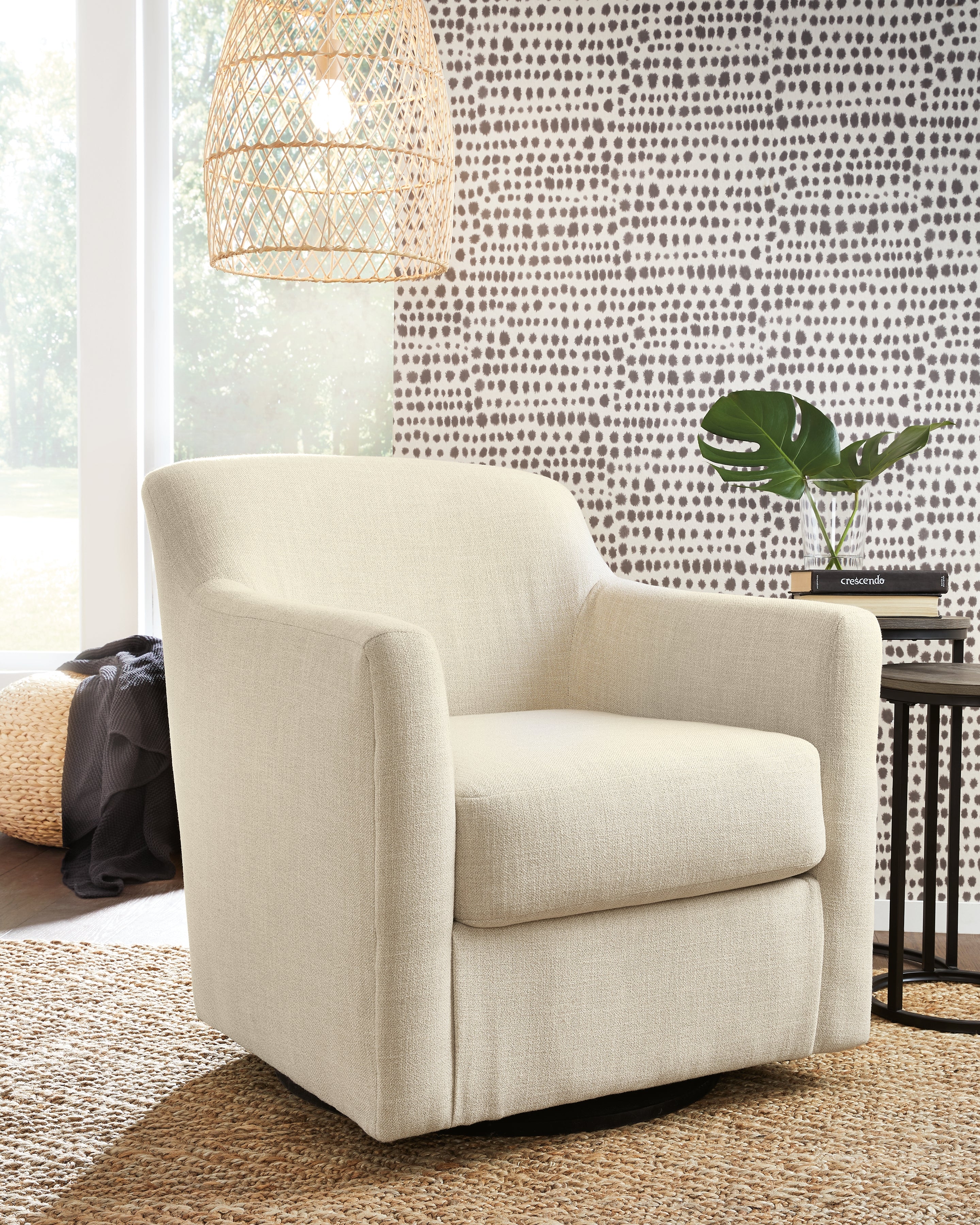 Diamond Furniture - Ashley Furniture - Bradney Swivel Accent Chair - Swivel Accent Chair / Linen - A3000325