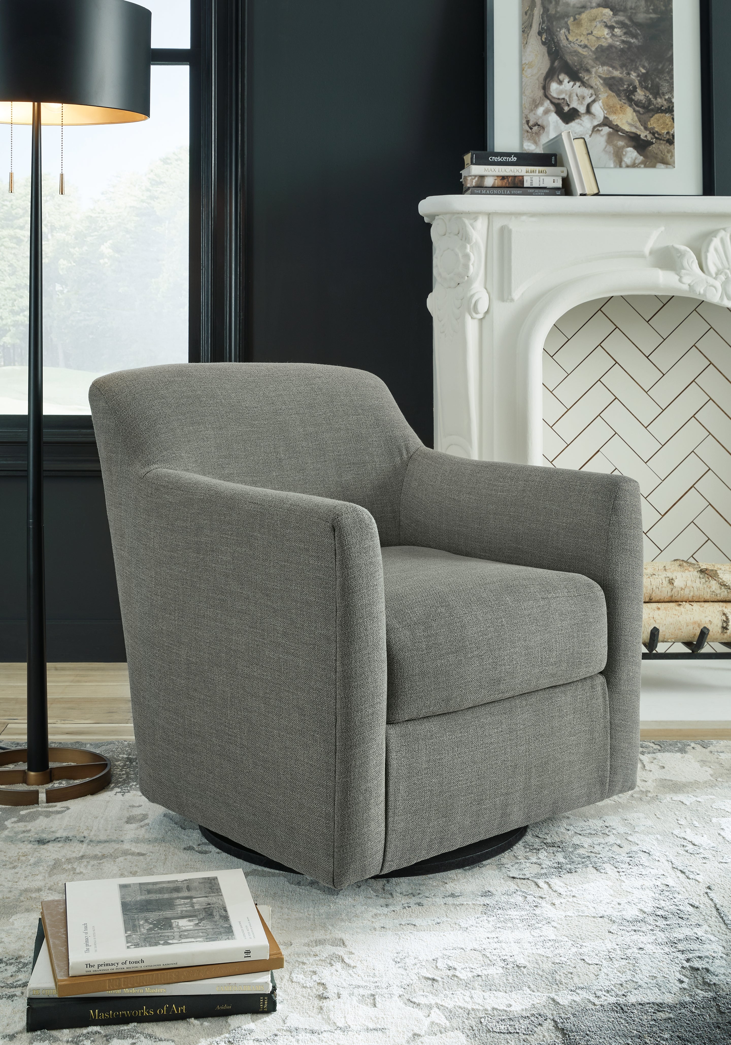 Diamond Furniture - Ashley Furniture - Bradney Swivel Accent Chair - Swivel Accent Chair / Tumbleweed - A3000323
