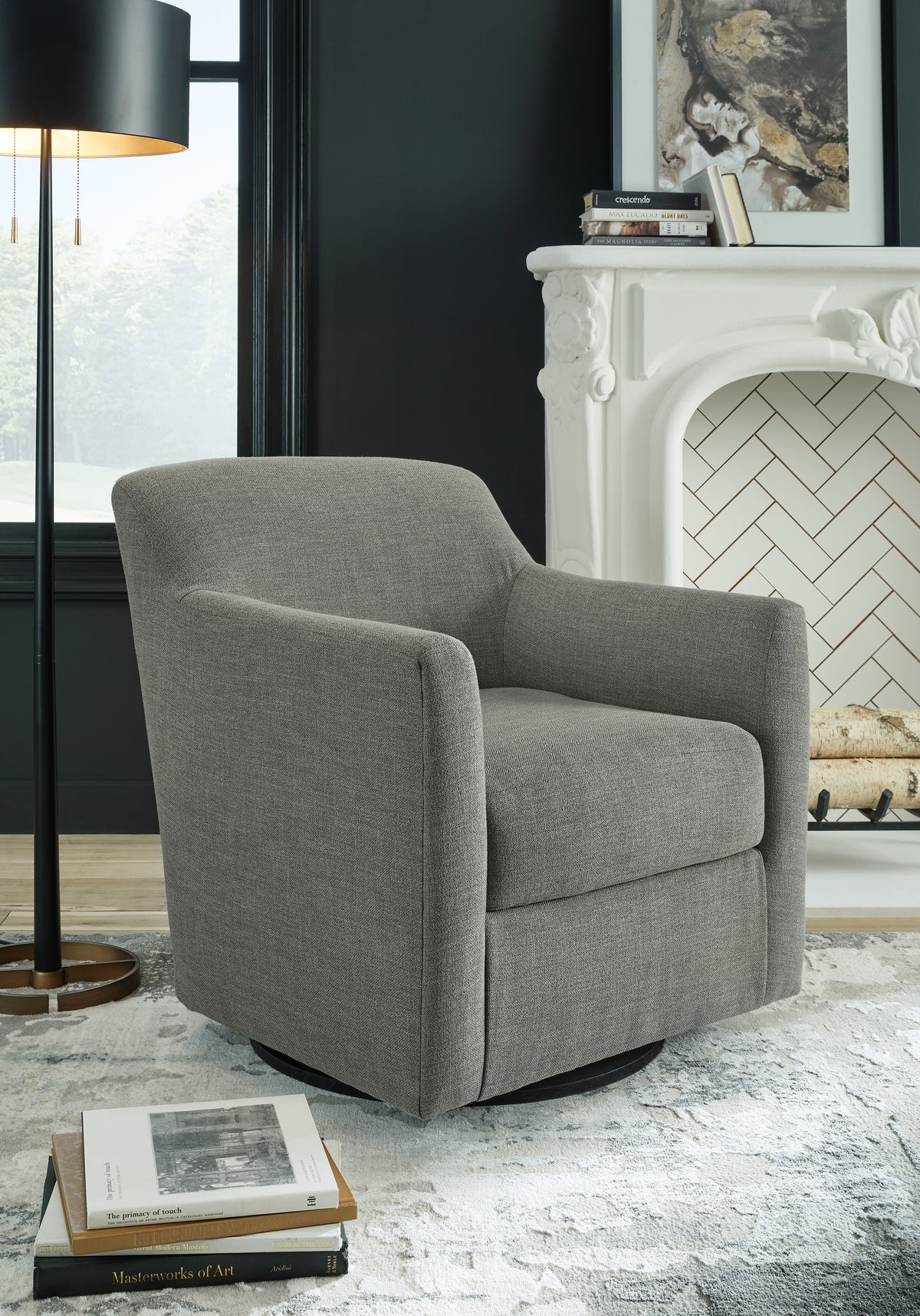 Diamond Furniture - Ashley Furniture - Bradney Swivel Accent Chair - Swivel Accent Chair / Tumbleweed - A3000323
