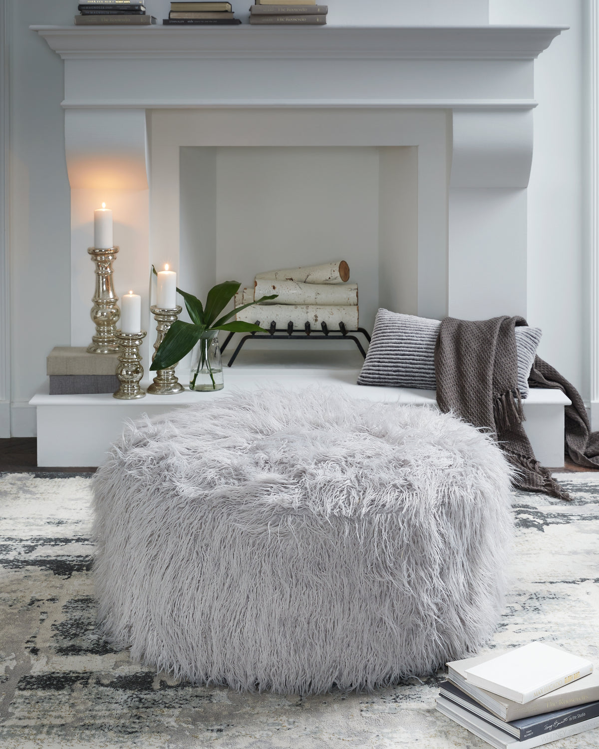Diamond Furniture - Ashley Furniture - Galice Living Room - Oversized Accent Ottoman / Light Gray - A3000333