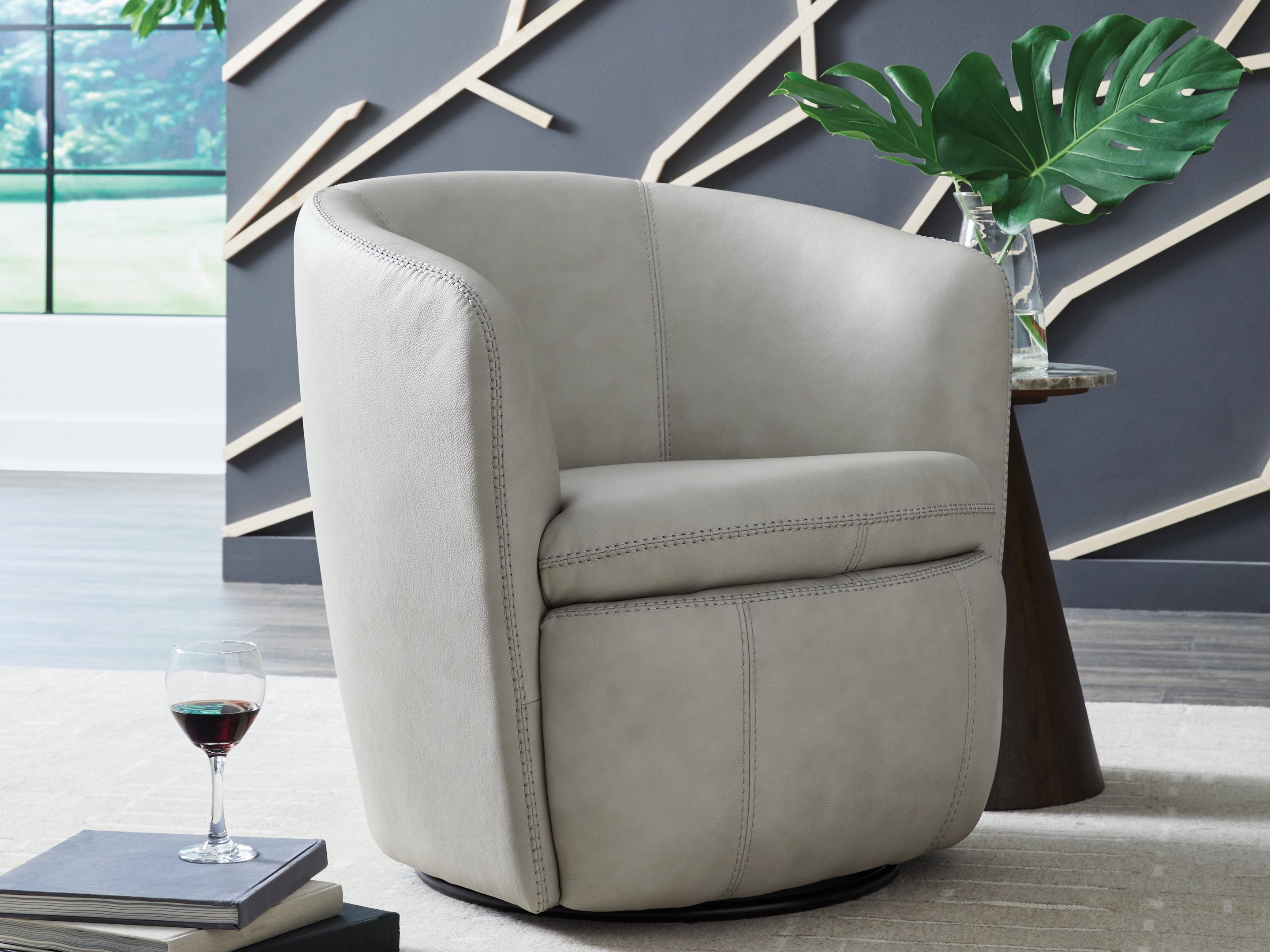 Diamond Furniture - Ashley Furniture - Kierreys Swivel Accent Chair - Swivel Accent Chair / Bone - A3000703