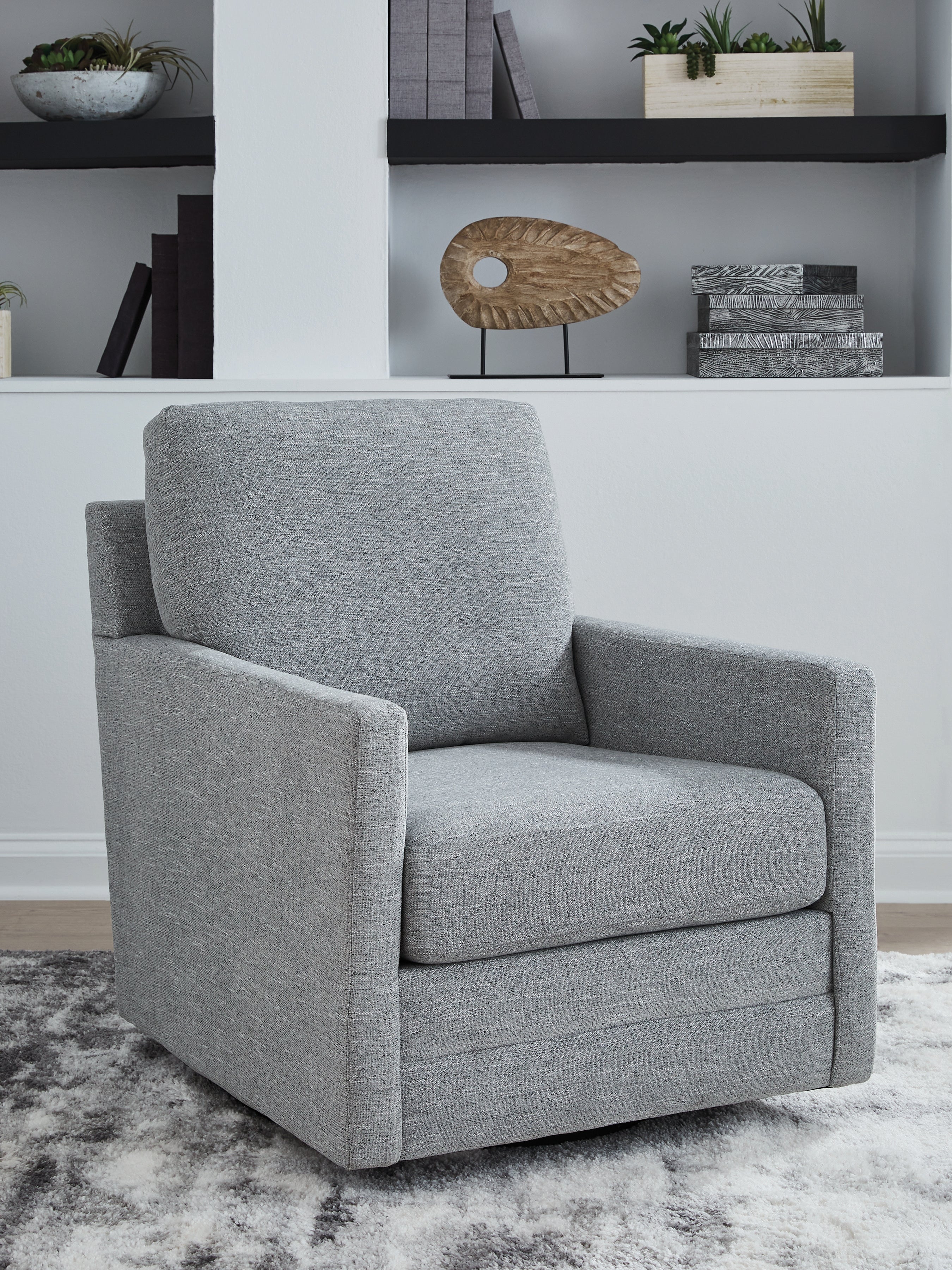 Diamond Furniture - Ashley Furniture - Freybourne Next-Gen Nuvella Swivel Accent Chair - Swivel Accent Chair / Pewter - A3000737