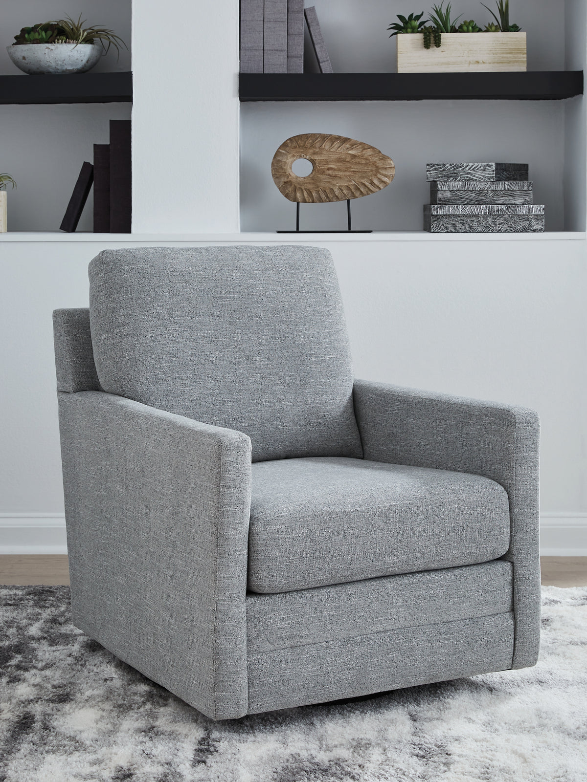 Diamond Furniture - Ashley Furniture - Freybourne Next-Gen Nuvella Swivel Accent Chair - Swivel Accent Chair / Pewter - A3000737