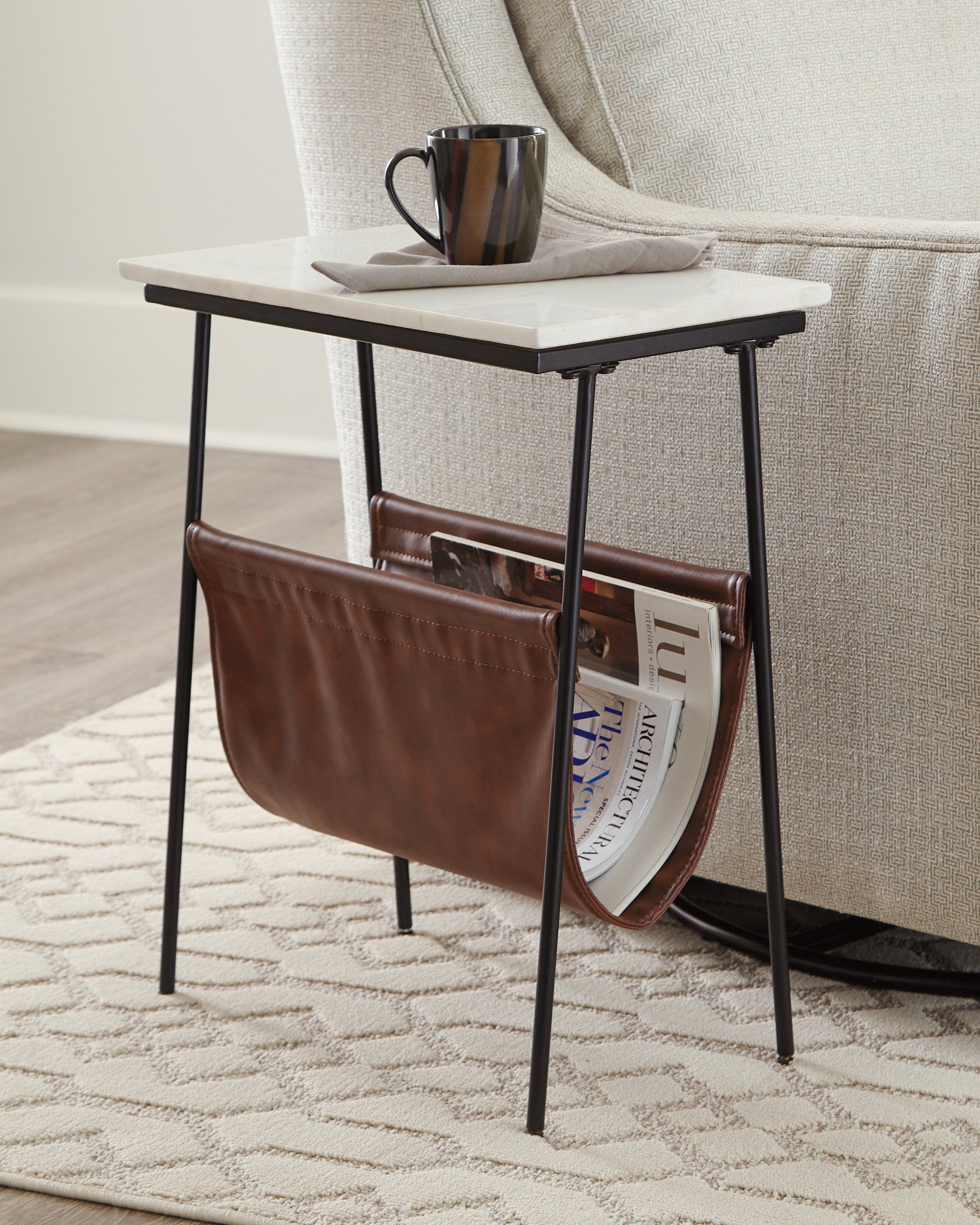 Diamond Furniture - Ashley Furniture - Etanbury Accent Table - Accent Table / Brown/Black/White - A4000254