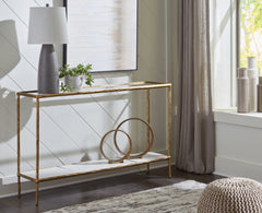 Diamond Furniture - Ashley Furniture - Ryandale Console Sofa Table - Console Sofa Table / Antique Brass Finish - A4000443
