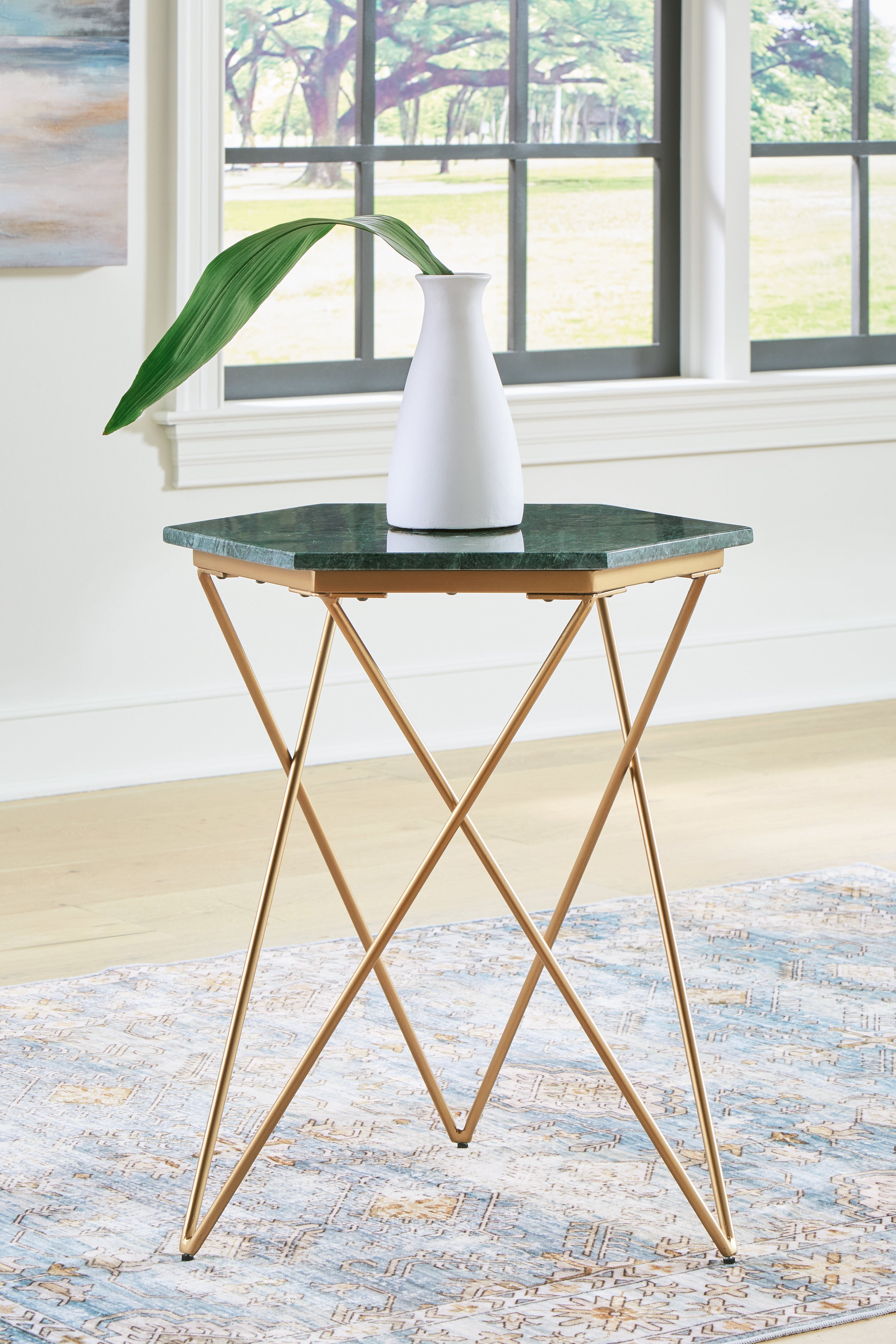 Diamond Furniture - Ashley Furniture - Engelton Accent Table - Accent Table / Green/Gold - A4000526