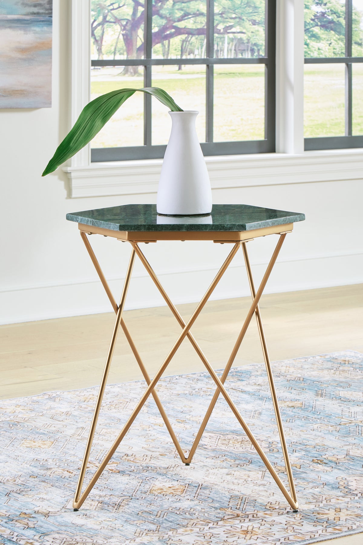 Diamond Furniture - Ashley Furniture - Engelton Accent Table - Accent Table / Green/Gold - A4000526