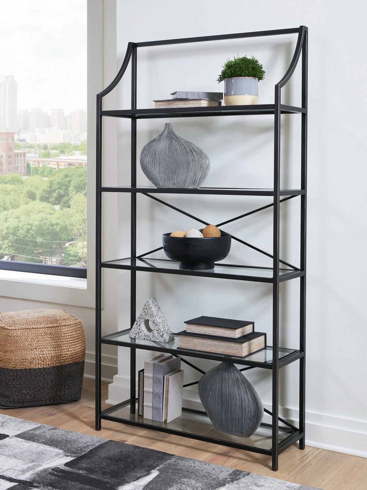 Diamond Furniture - Ashley Furniture - Dakerwell Bookcase - Bookcase / Antique Black - A4000557