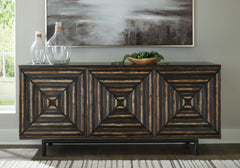 Diamond Furniture - Ashley Furniture - Fair Ridge Accent Cabinet - Accent Cabinet / Distressed Black - A4000573