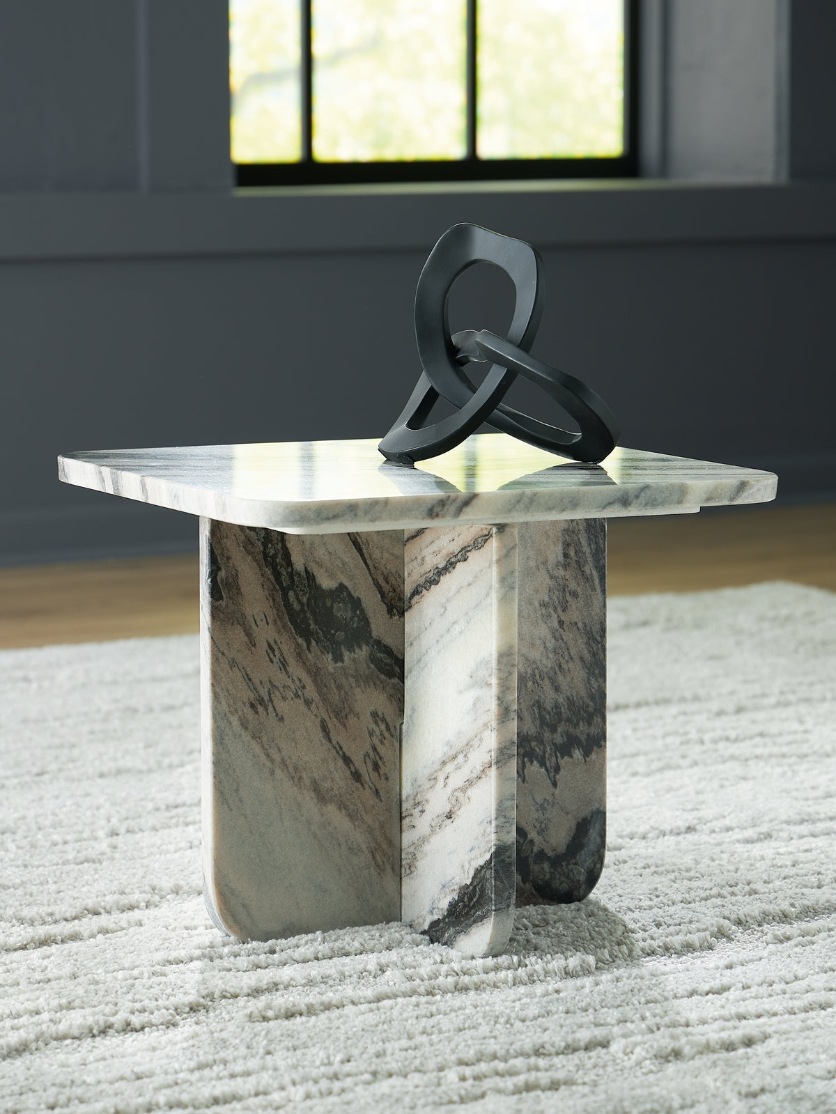 Diamond Furniture - Ashley Furniture - Baretton Accent Coffee Table - Accent Cocktail Table / Black/White/Taupe - A4000671