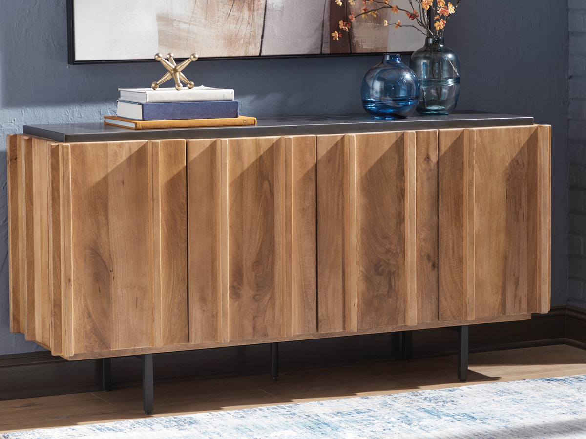 Diamond Furniture - Ashley Furniture - Quintavious Accent Cabinet - Accent Cabinet / Brown/Charcoal - A4000685