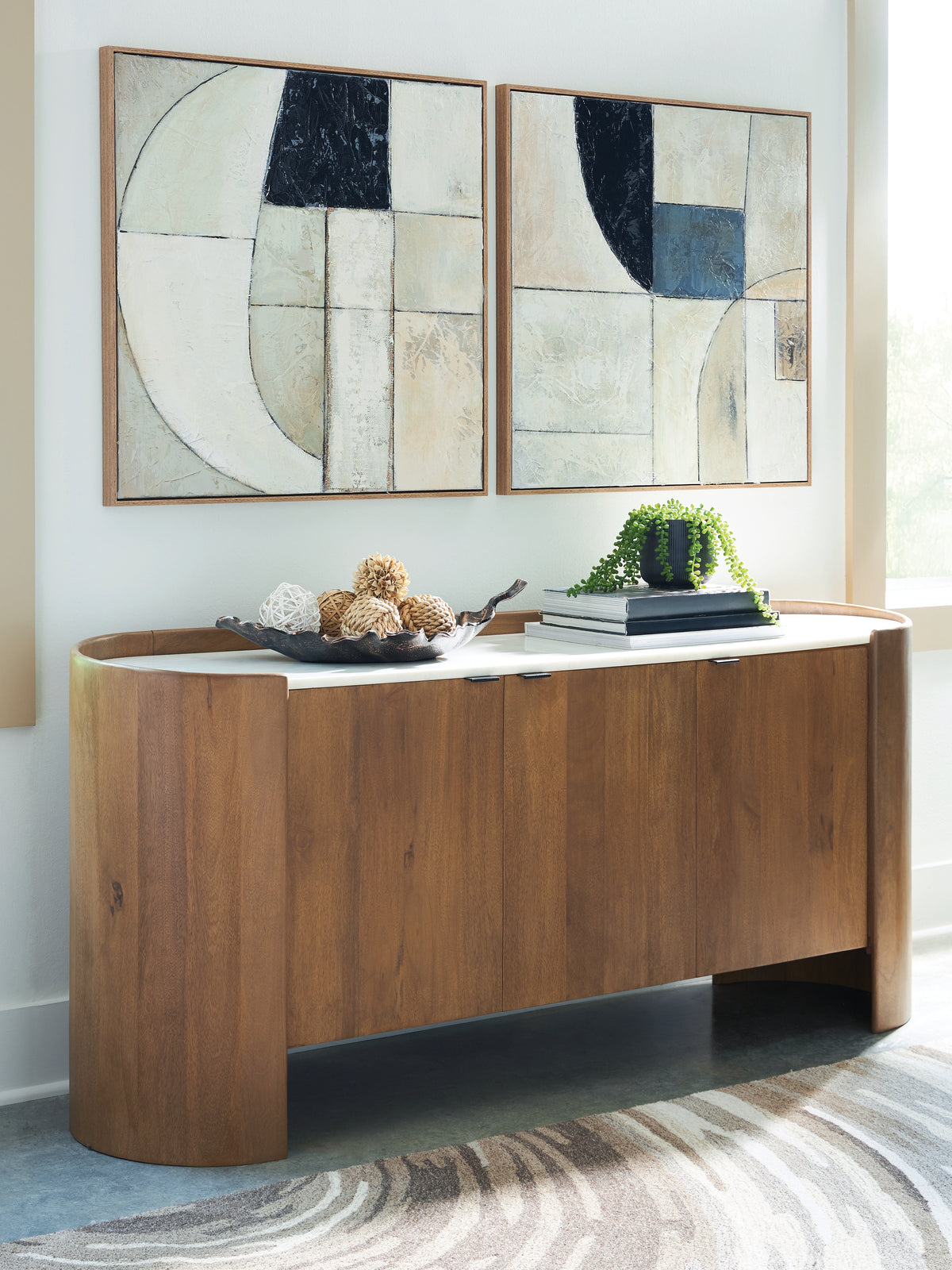 Diamond Furniture - Ashley Furniture - Fitzroy Accent Cabinet - Accent Cabinet / Brown/White - A4000688
