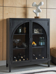 Diamond Furniture - Ashley Furniture - Armenleigh Accent Cabinet - Bar Cabinet / Black/Brown - A4000702