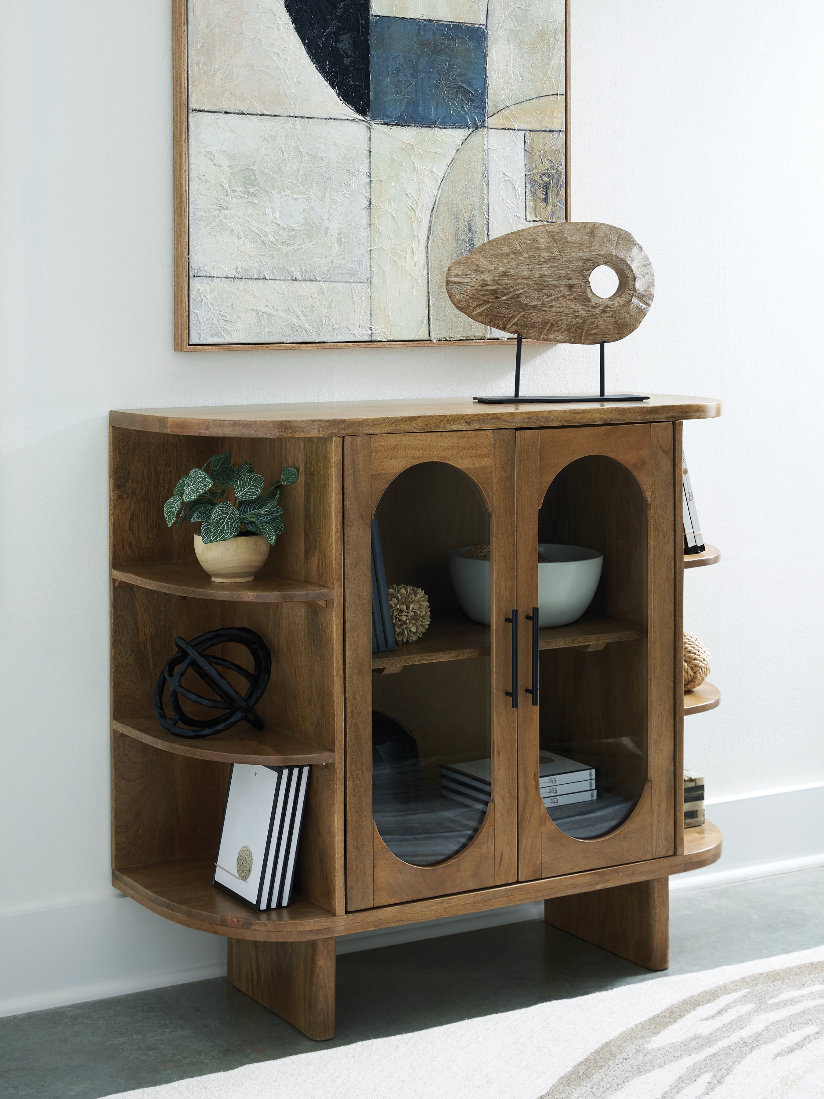 Diamond Furniture - Ashley Furniture - Niall Accent Cabinet - Accent Cabinet / Light Brown - A4000707