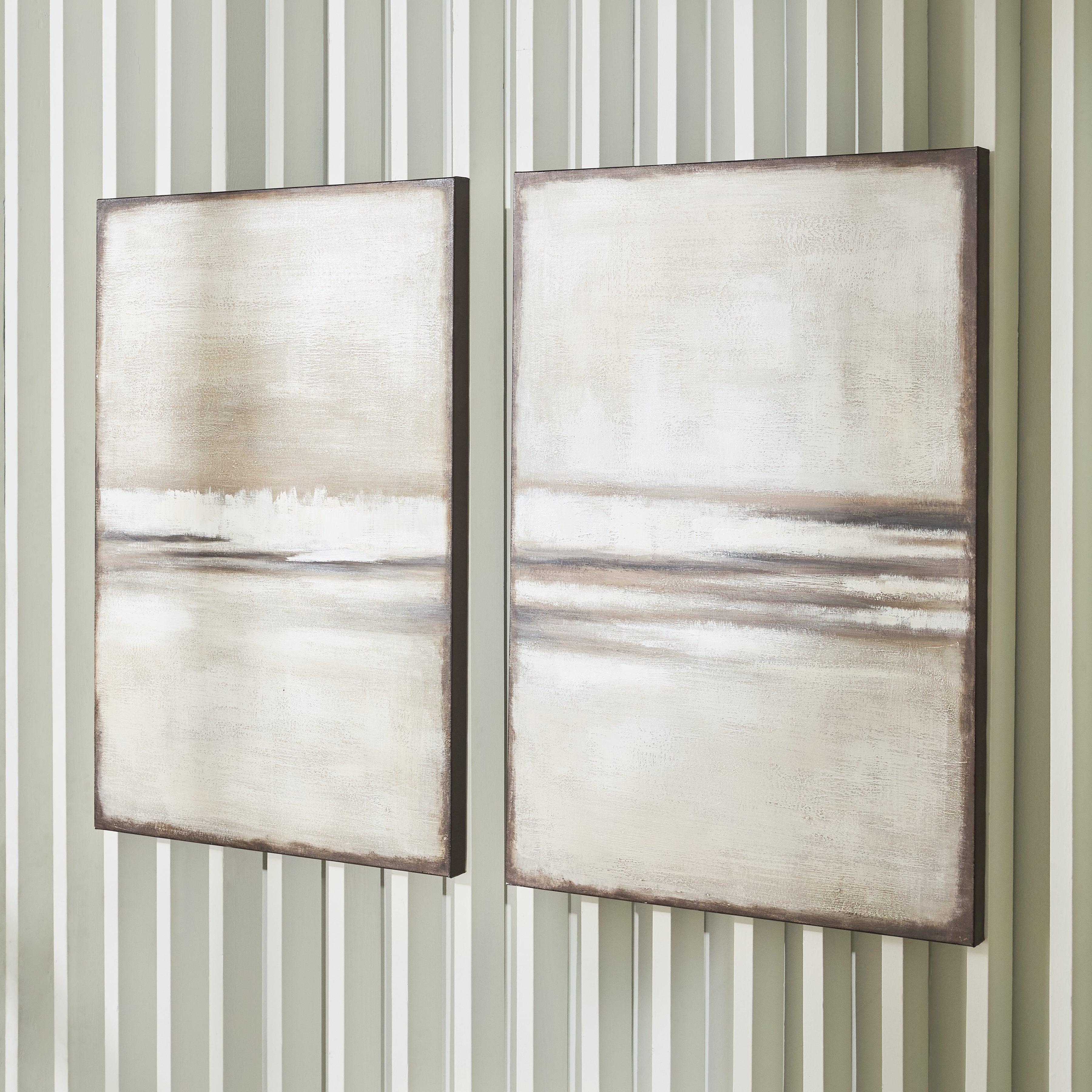 Diamond Furniture - Ashley Furniture - Brockdunn Wall Decor - Wall Art Set (Set of 2) / Tan/Brown - A8000403