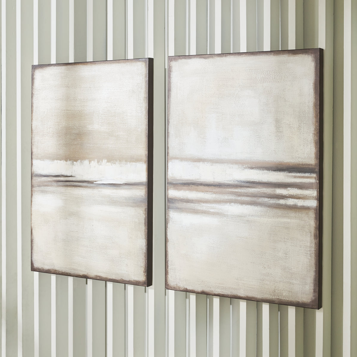 Diamond Furniture - Ashley Furniture - Brockdunn Wall Decor - Wall Art Set (Set of 2) / Tan/Brown - A8000403