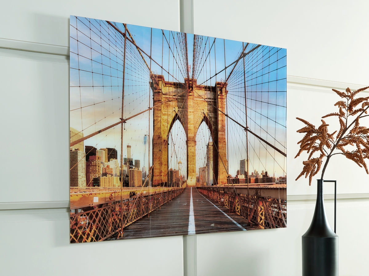 Diamond Furniture - Ashley Furniture - Shayward Wall Decor - Wall Art / Blue/Amber - A8000435