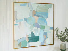 Diamond Furniture - Ashley Furniture - Wynburn Wall Decor - Wall Art / White/Blue/Green - A8000442