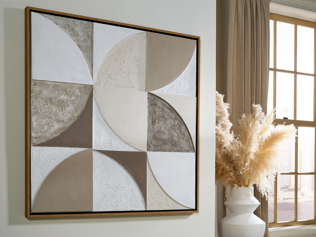 Diamond Furniture - Ashley Furniture - Harelman Wall Decor - Wall Art / Tan/Taupe/White - A8000502